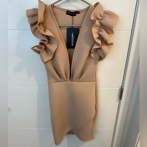 Ruffle Arm Bodycon Dress